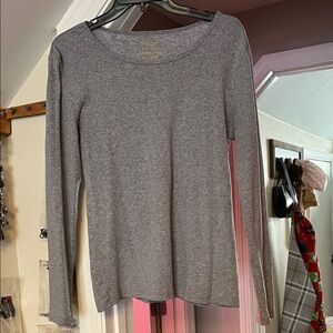 Faded Glory Women's Heather Gray Long Sleeve Top